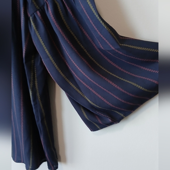 Van Heusen Blue Striped Bell Sleeve Blouse Women's XL Office Casual Tunic - Picture 3 of 6